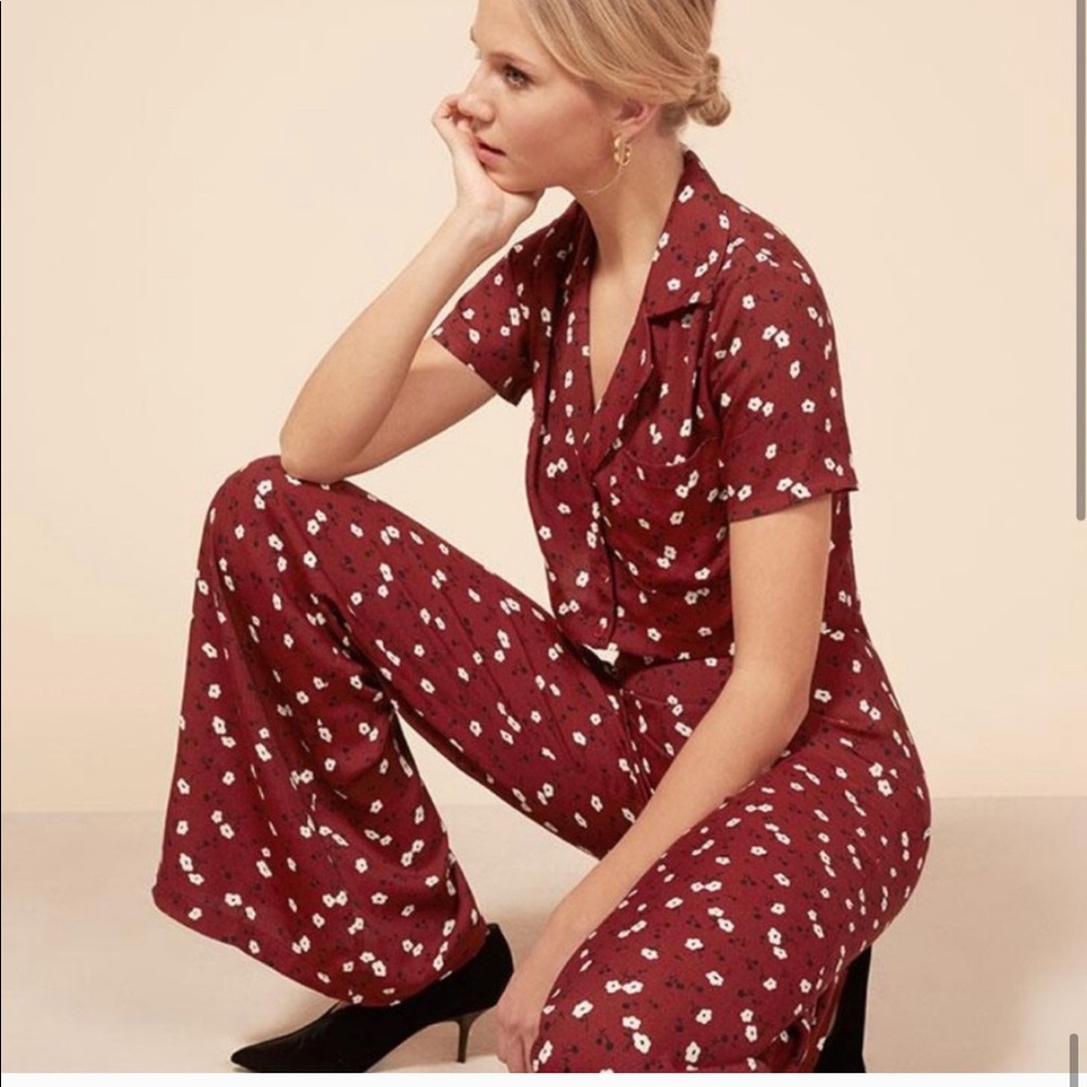 REFORMATION Cooper set floral (top only) size 8